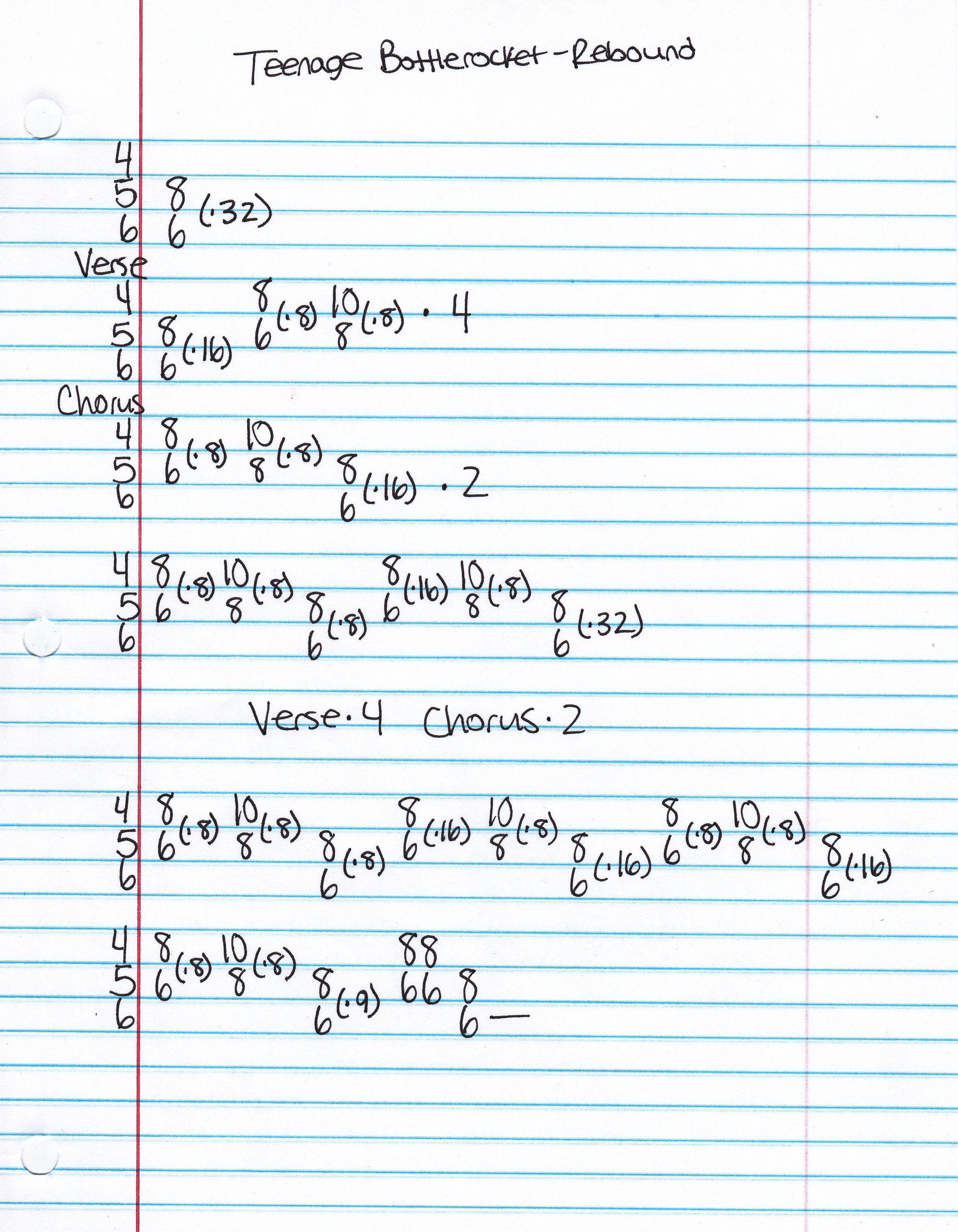 High quality guitar tab for Rebound by Teenage Bottlerocket off of the album Another Way. ***Complete and accurate guitar tab!***